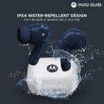 Moto Buds with Hi-Res Audio, Large 12.4 MM Driver, 42 Hrs Playback & IPx4 Rating Wireless Earbuds - Image 3