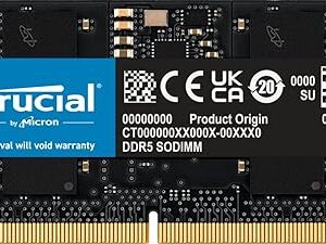 Crucial RAM 16GB DDR5 4800MHz CL40 Laptop Memory CT16G48C40S5