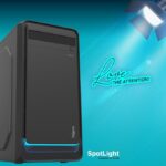 FINGERS Spotlight Micro-ATX PC Cabinet with Rich Blue Ray LEDs (8 cm Fan & SMPS Bundled, Well-Ventilated Side Panel, USB 3.0 + USB 2.0 + HD Audio + Mic in Ports) – Rich Black - Image 5
