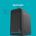 FINGERS Spotlight Micro-ATX PC Cabinet with Rich Blue Ray LEDs (8 cm Fan & SMPS Bundled, Well-Ventilated Side Panel, USB 3.0 + USB 2.0 + HD Audio + Mic in Ports) – Rich Black - Image 2