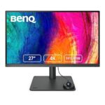 BenQ PD2705U 27″(68.58 cm) LED 3840 x 2160 Pixels 4K Monitor, UHD, sRGB, Rec.709, HDR10, IPS, AQCOLOR Technology, Color Mode, Darkroom Mode, Animation Mode, CAD/CAM Mode, Hotkey Puck G2, KVM, Black