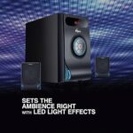 FINGERS Joshhh Wooden encased Multimedia 2.1 Speaker [Deep Bass 20 Watts | Remote Control | LED Light Effects | Bluetooth, FM Radio, USB, MicroSD, AUX (RCA)] - Image 6