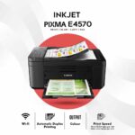 Canon E4570 All-in-One Wi-Fi Ink Efficient Colour Printer with FAX/ADF/Duplex Printing (Black)- Smart Speaker Compatible, Standard - Image 5