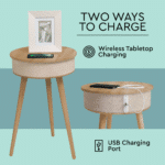 iHip Wireless Round Multifunctional Portable Coffee Table - Image 3