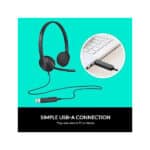 Logitech H340 Stereo Wired Over Ear Headphones With Mic - Image 4