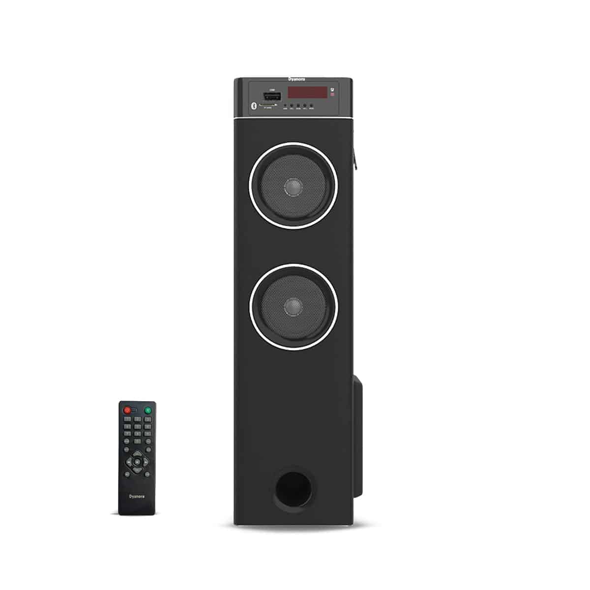 tower-speaker-90bl.jpg Dyanora Fusion 90 Watt Bluetooth Battery Powered Tower Speaker with TWS Connectivity, Aux/FM/USB/Bluetooth 5.0/ SD Card and Karaoke Support (Black) - Image 1
