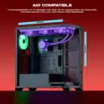 Dawg X 520 ARGB ATX Mid Tower Gaming Cabinet | Tempered Glass | 4 Pre-Installed Fans | ATX/mATX Support - Image 7