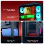 Dawg X 520 ARGB ATX Mid Tower Gaming Cabinet | Tempered Glass | 4 Pre-Installed Fans | ATX/mATX Support - Image 9