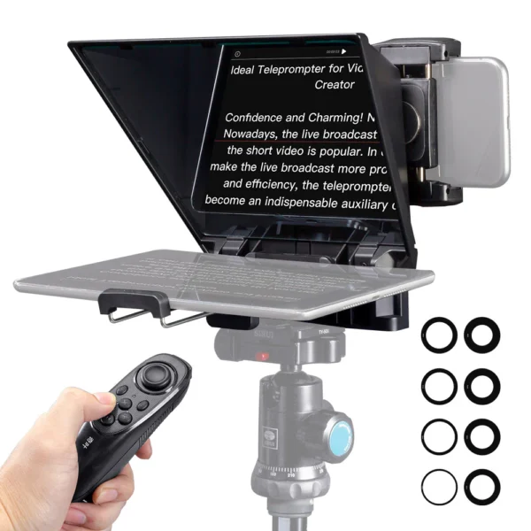 Feelworld TP2A Teleprompter Kit: Professional-Grade Script Reading for DSLR, Smartphone & Tablet
