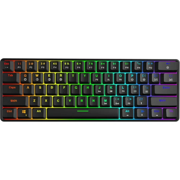 Skyloong GK61 Black Tri-mode Wireless RGB Mechanical Keyboard – Brown Switches
