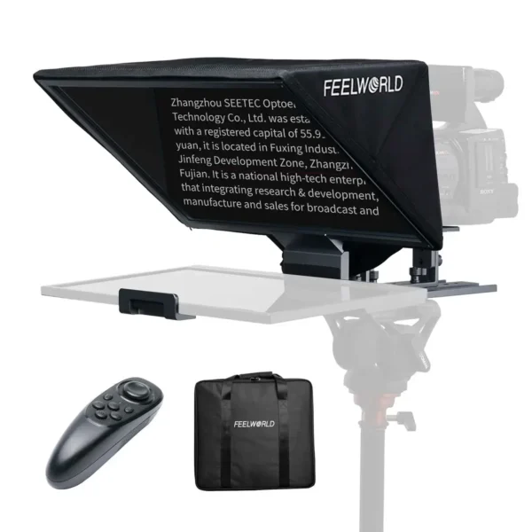 Portable Teleprompter Kit – FeelWorld TP16 with Remote & Tablet Compatibility