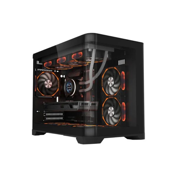 1st Player UV6 FISK TANK M-ATX ITX PC Gaming Case – Black