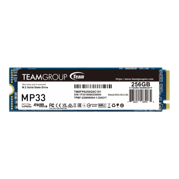 256 GB Teamgroup MP33 NVME M2 Disk Drive