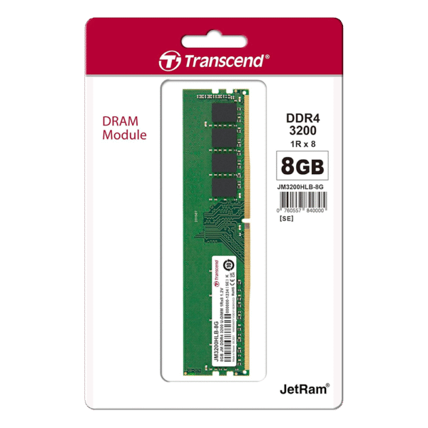 8 GB DDR4, 3200MHz, Desktop RAM, Transcend