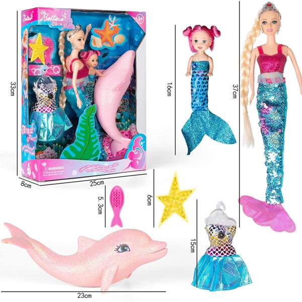 Yellow River Mermaid Princess Doll Playset