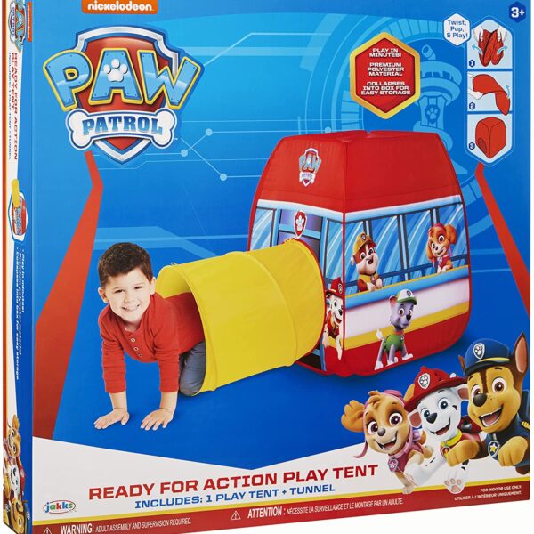 Paw Patrol Kids Tent Pop Up Play Tent with Tunnel