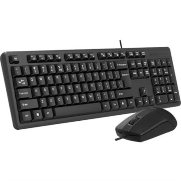 A4Tech KK-3330S Multimedia SmartKey FN Desktop Keyboard & Mouse – USB Black