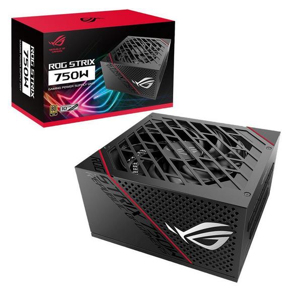ASUS ROG STRIX 750G 750W ROG Heatsinks, Axial-tech Fan Design, Dual Ball Fan Bearings, 0dB Technology, 80 PLUS Gold Certification, Fully Modular Cables Power Supply