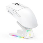 ATTACK SHARK X1 Tri-mode Gaming Mouse with Touchpad RGB Charging Dock PAW3395PRO Sensor White