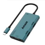Amaze A324 Type C to Dual HDMI + VGA + Audio Hub – Black