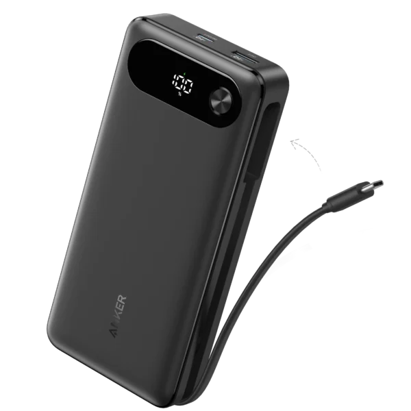 Anker Power Bank (20K, 87W, Built-In USB-C Cable) – A1383