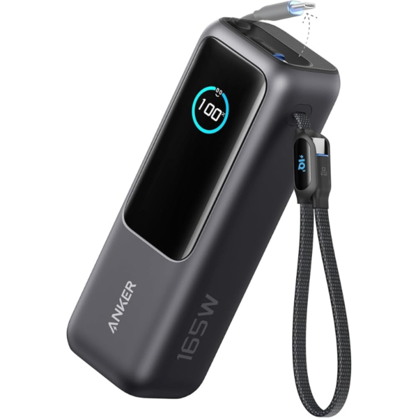 Anker Zolo Power Bank (25K, 165W, Built-In and Retractable Cables)