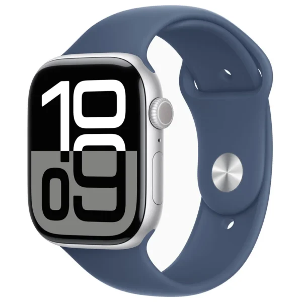 Apple Watch Series 10 GPS 46MM Silver Aluminum Case with Denim Sport Band