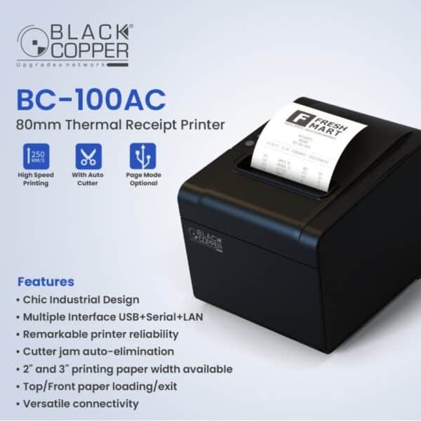 Black Copper BC100AC<br />Thermal Receipt Printer<br />( USB + Serial + LAN )