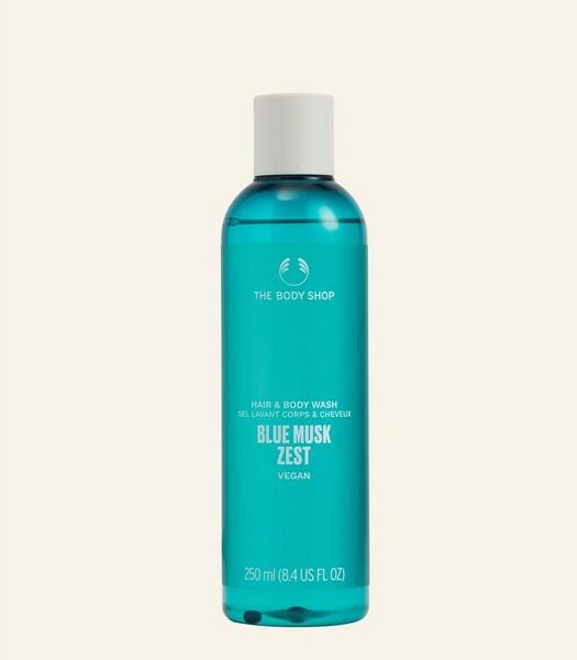 The Body Shop hair & body wash Blue Musk Zest