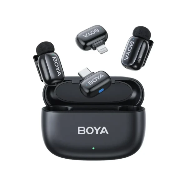 Boya Mini-12 for iPhone & USB Type C Wireless Microphone With Charging Case