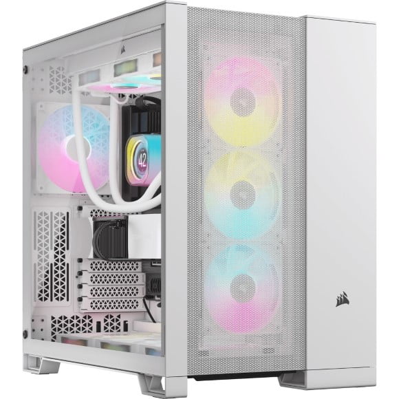 Corsair 6500D AIRFLOW Tempered Glass Mid-Tower Dual Chamber PC Case – White