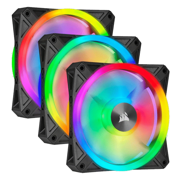 Corsair iCUE QL120 RGB 120mm PWM Triple Fan with Lighting Node CORE