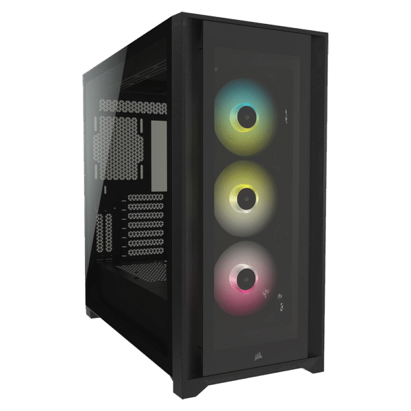 Corsair iCUE 5000X RGB Tempered Glass Mid-Tower ATX PC Smart Case – Black