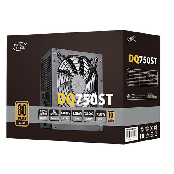 DeepCool DQ750ST 750W 80+ Gold Certified Power Supply Non Modular