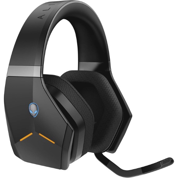 Dell Alienware AW988 Wireless Gaming Headset 7.1 Surround Sound- RGB Alienfx -Boom Noise-Cancelling Mic -Sports Fabric Earcups -Works W/ PS4, Xbox One, Nintendo Switch & Mobile Devices Via 3.5mm Connector