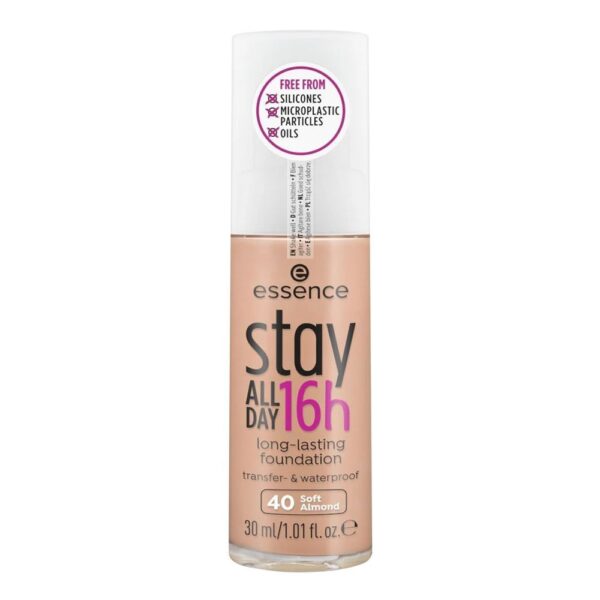 Essence Stay All Day 16H Long-Lasting Foundation, 40 Soft Almond – 30ml