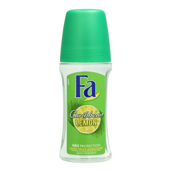 Fa 48H Protection Exotic Caribbean Lemon Scent Roll-On Deodorant, For Men, 50ml