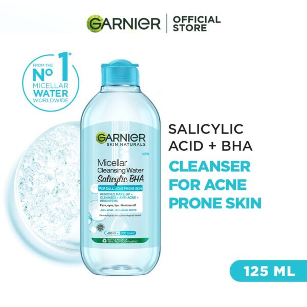Garnier Salicylic + BHA Micellar Cleansing Water For Acne Prone Skin – 125ml
