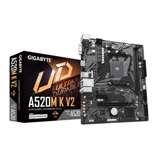 Gigabyte A520M K V2 (rev. 1.0), DDR4, AMD AM4 Motherboard