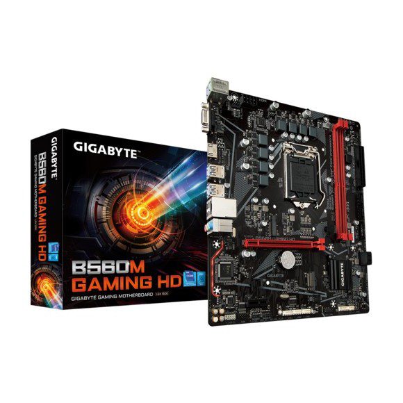 Gigabyte B560M Gaming HD Intel® B560 Gaming Motherboard with Direct 6+2 Phases Digital VRM, Full PCIe 4.0* Design, Dual PCIe x4 M.2, GIGABYTE 8118 Gaming LAN, RGB FUSION 2.0, Q-Flash Plus