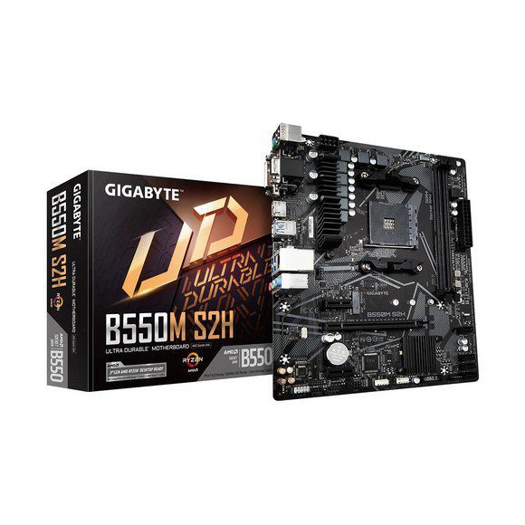 Gigabyte B550M S2H RGB FUSION 2.0, Smart Fan 5 ,Q-Flash Plus , Anti-Sulfur Resistors Design Motherboard