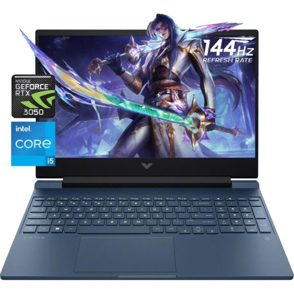 HP Victus 15 FA0033DX Gaming Laptop 12th Gen Core i5 12450H Processor 8GB 512GB SSD 4-GB NVIDIA GeForce RTX3050 GDDR6 Graphics 15.6″ Full HD IPS 144Hz Gaming Laptop
