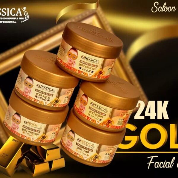Jessica 24K Gold Facial Kit Salon Pack 5 Steps Each Jar – 500g