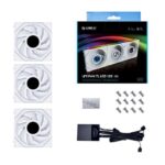 LIAN LI Uni Fan TL LCD 120mm ARGB 3 Pack White