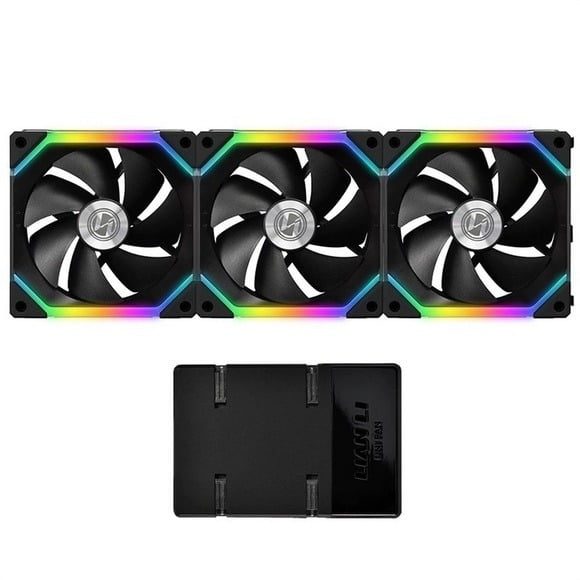 Lian Li UNI Fan SL120 3 Pack Black – with Controller (ARGB 120mm LED PWM Daisy-Chain) 12UF3B