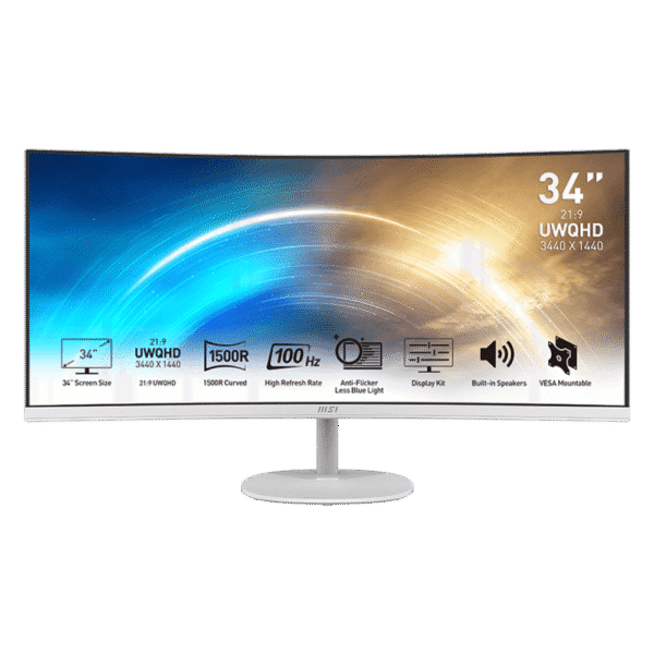MSI 34” PRO MP341CQW Gaming UWQHD LED Monitor (Curved)