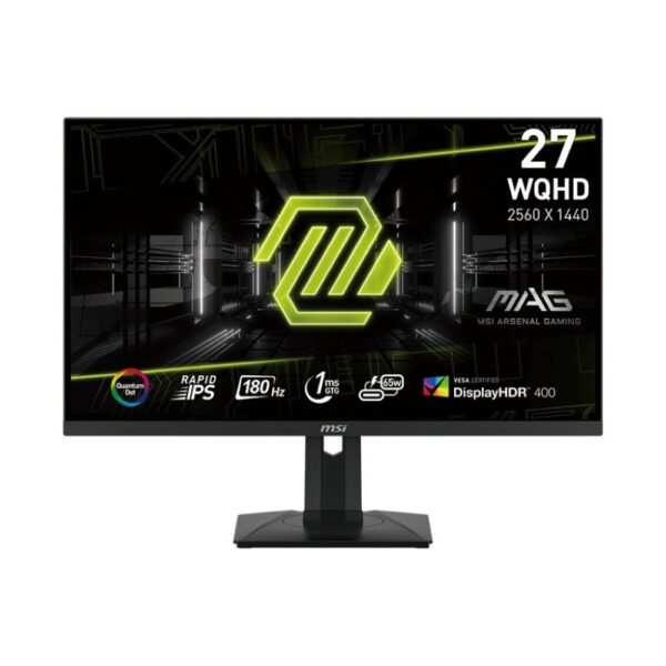 MSI Optix MAG274QRF-QD 27″ WQHD 2560 x 1440 (2K) 1ms (GTG) 165 Hz 2 x HDMI, DisplayPort, USB-C NVIDIA G-Sync Compatible with Quantum Dot Technology Gaming Monitor