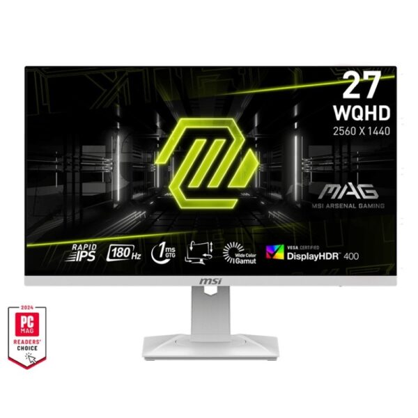 MSI MAG 274QRFW 27″ WQHD 1ms (GTG) 180Hz HDMI 2.0b DisplayPort 1.4a 123% sRGB, 95% DCI-P3 FreeSyn Gaming Monitor