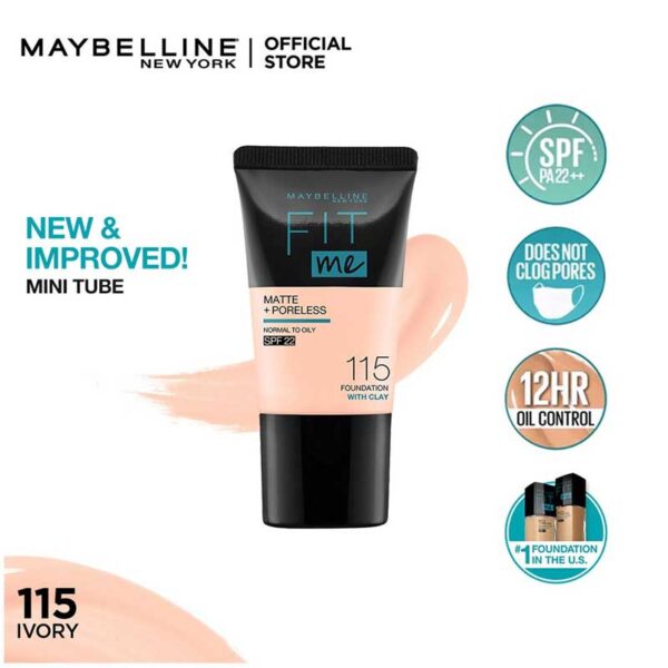 Maybelline Fit Me Matte + Poreless Liquid Foundation 115 Ivory 18ml