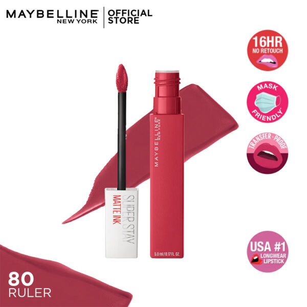 Maybelline SuperStay Matte Ink Liquid Lipstick, 80 Ruler